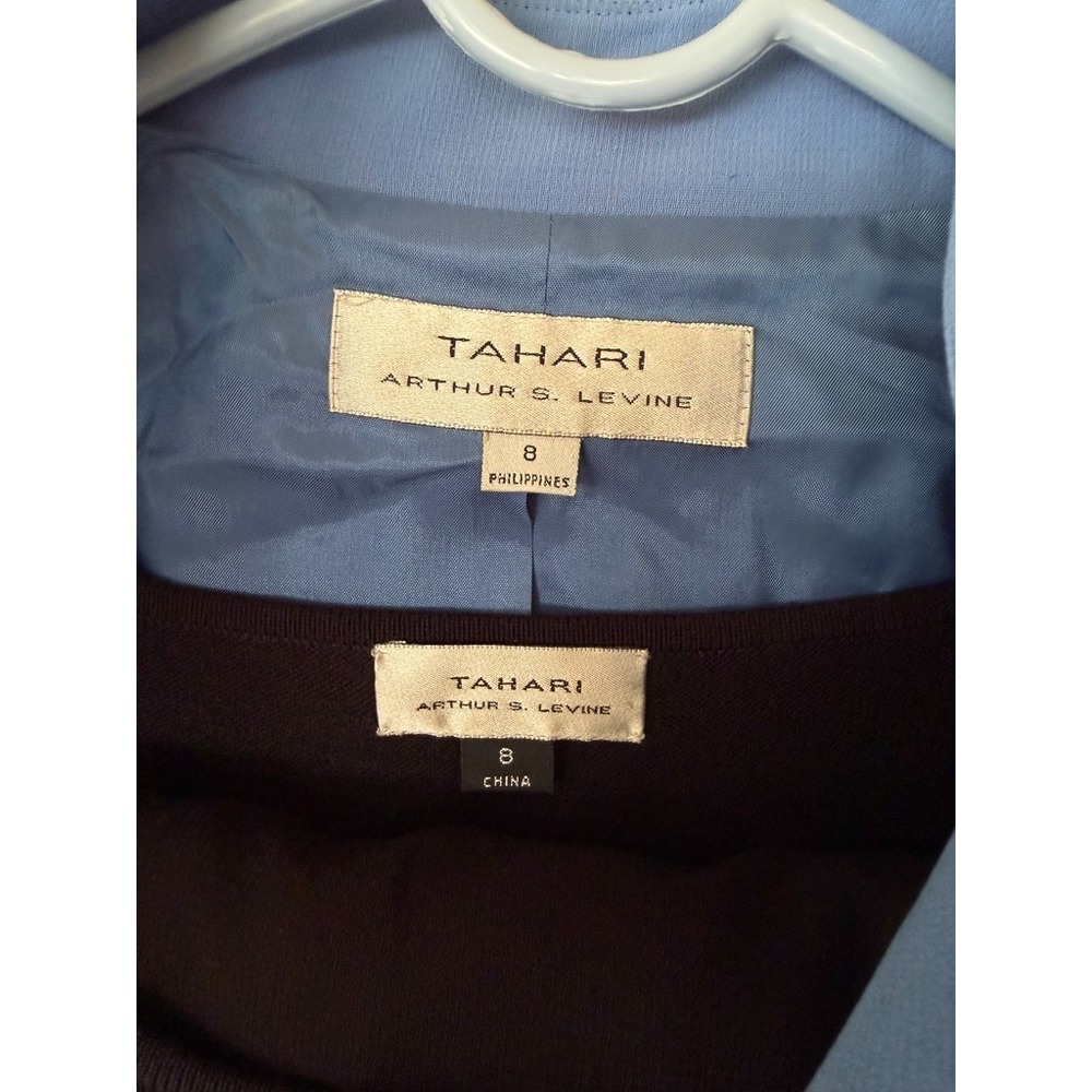 Tahari Arthur S. Levine 3 Piece Suit 8 Jacket, Sleeveless, Sweater & Slacks 2009 - Picture 4 of 14